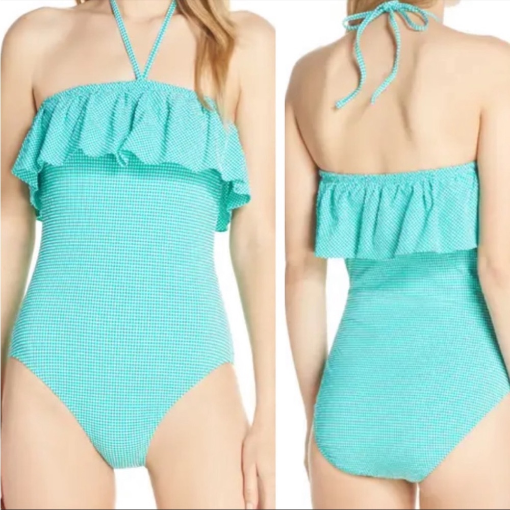 J. Crew Gingham Ruffle One Piece Swimsuit (2)